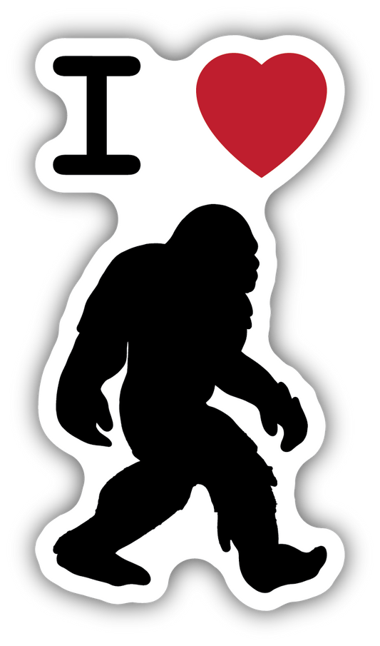 I Heart Bigfoot Sticker