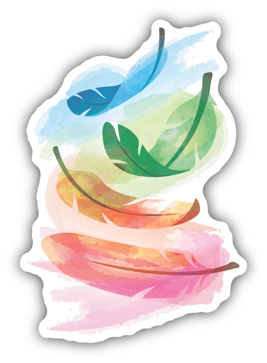 Watercolour Feather Sticker