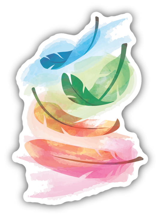 Watercolour Feather Sticker