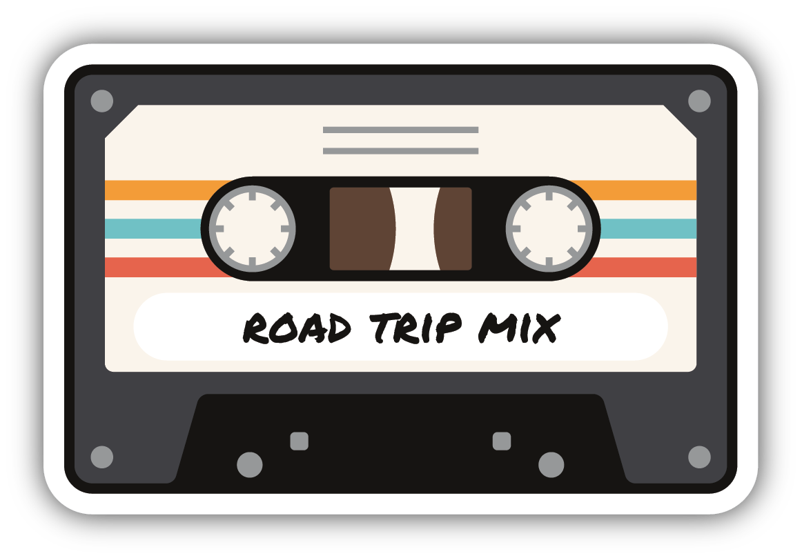 Road Trip Mix Cassette Sticker