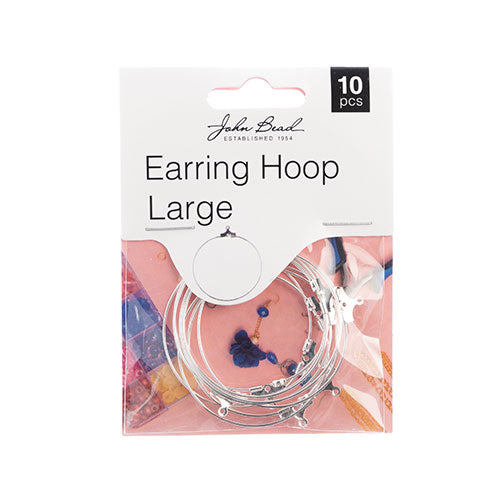 Must Have Findings - Earring Hoop Large apx 38mm Silver 10 pcs