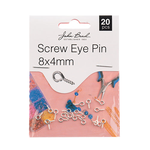 Must Have Findings - Screw Eye Pins 8x4mm : 20 Pieces