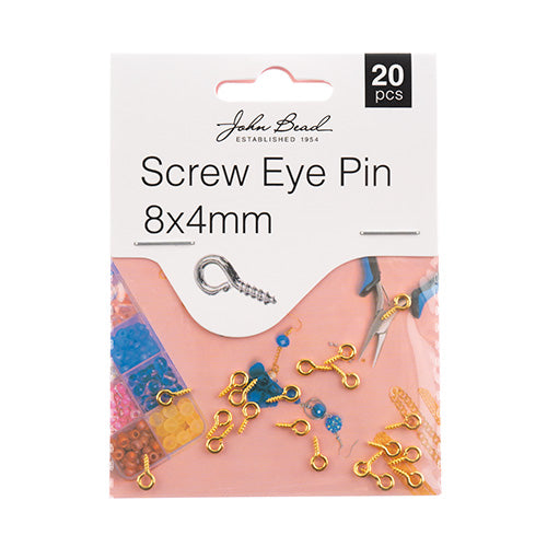 Must Have Findings - Screw Eye Pins 8x4mm : 20 Pieces