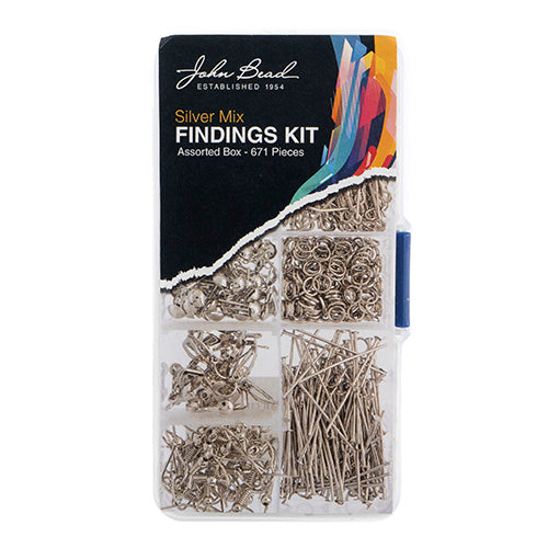 Findings - Assortment Box 8 Slots - Sliver 671 Pieces