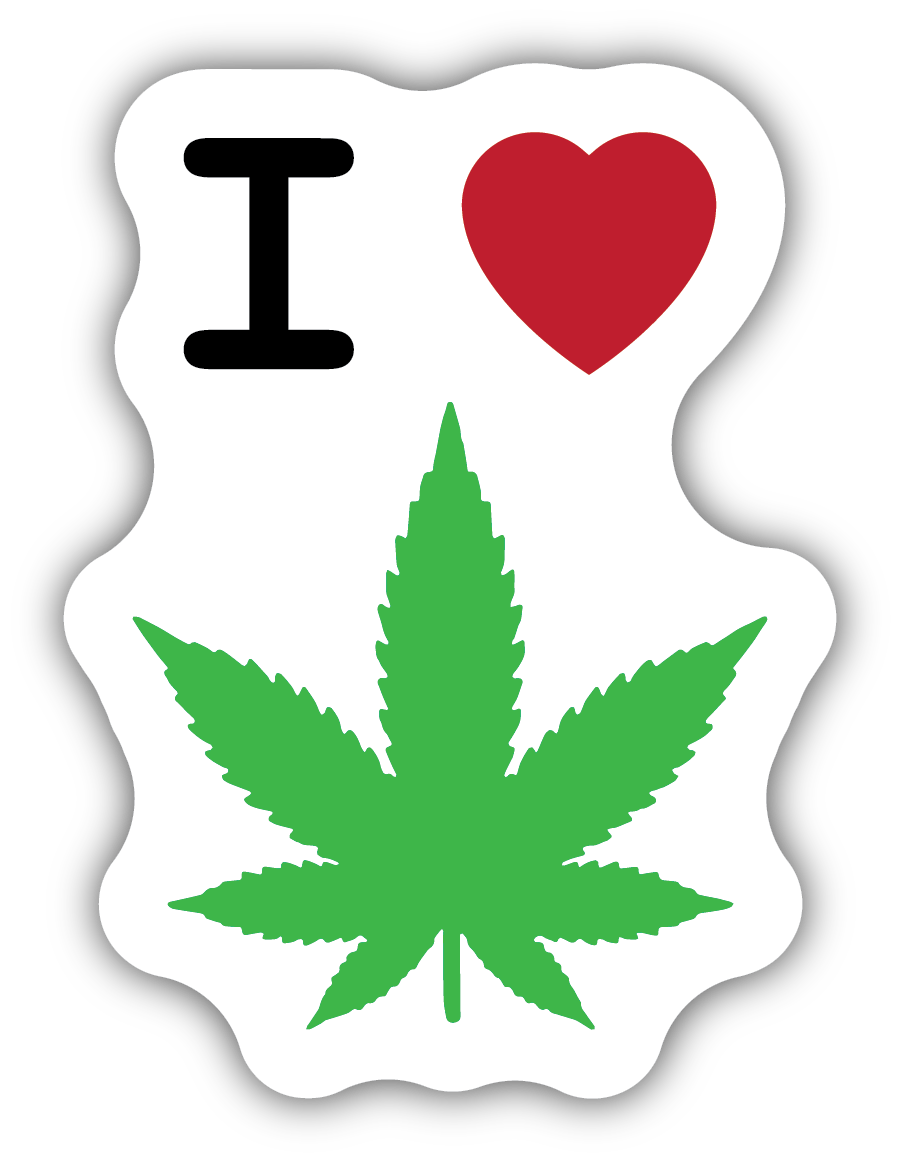 I Heart Marijuana Sticker