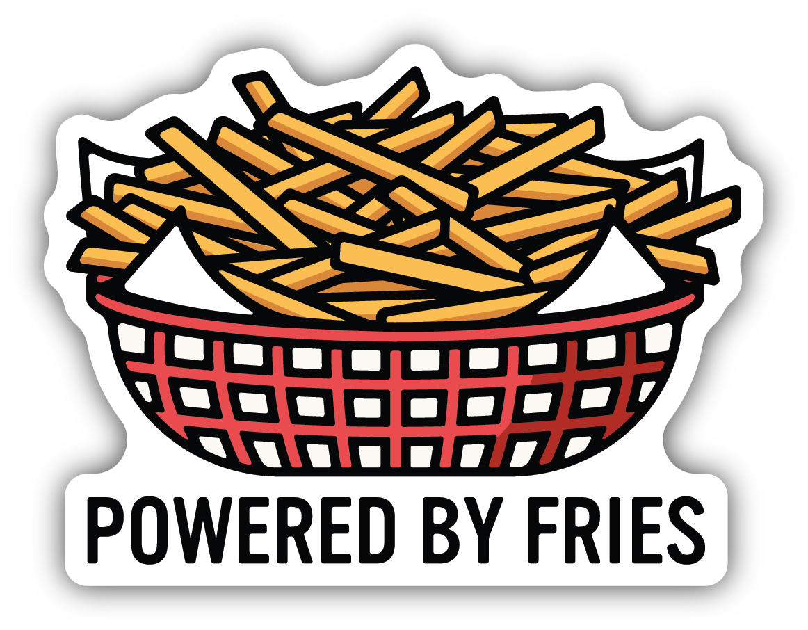 Powered By Fries Sticker