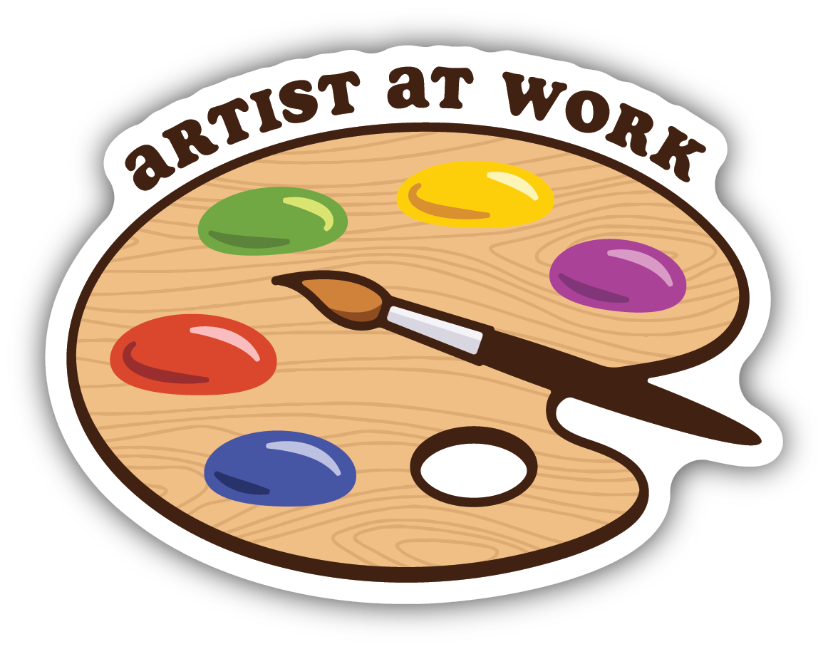 Artist At Work Sticker