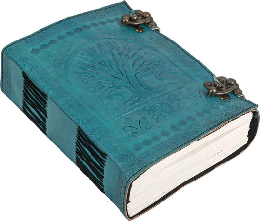 Tuzech 600 pages large tree of life journal | leather journal diary | embossed large tree of life notebook | writing leather notebook | handmade leather journal | leather grimoire | leather sketchbook 7 x 10 Thread Bound
