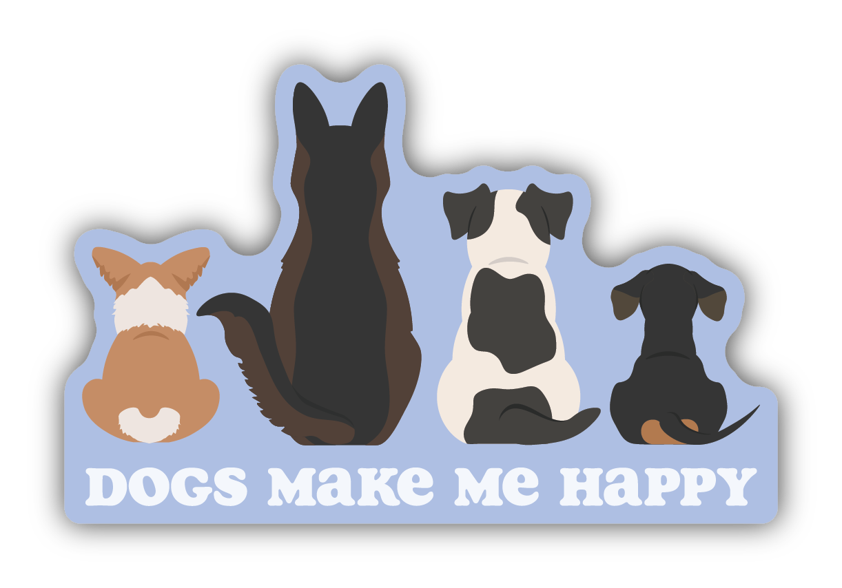 Dogs Make Me Happy Stickers