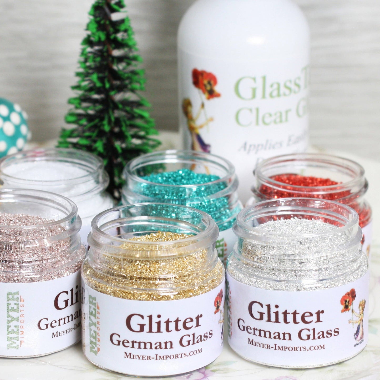 Meyer Imports : Christmas Glitter Set - 6 Jars - 90 Grit