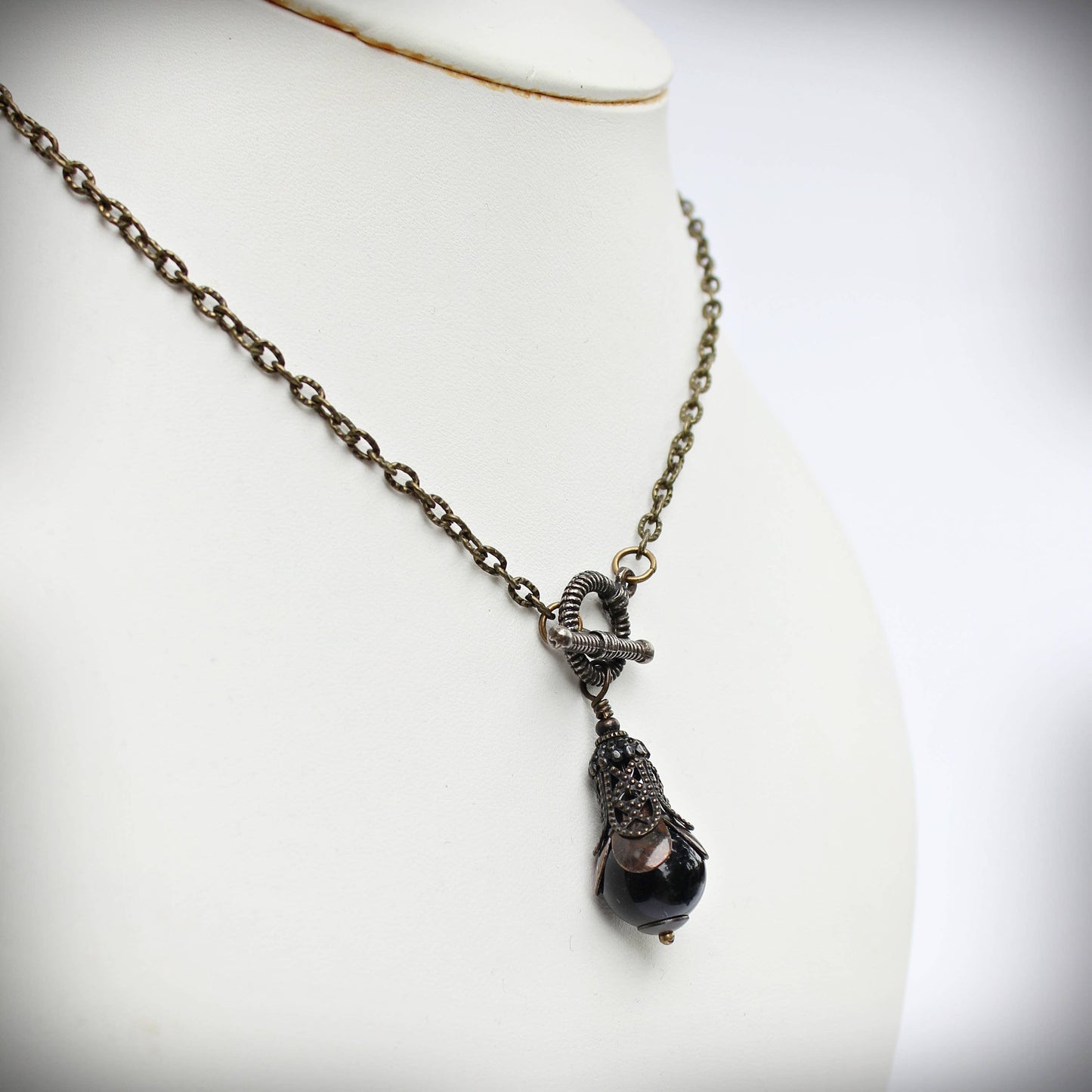 Circa 1890 - Black Onyx Pendulum Necklace | Success & Harmony