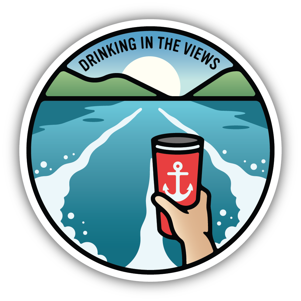 Drinking In The Views Sticker