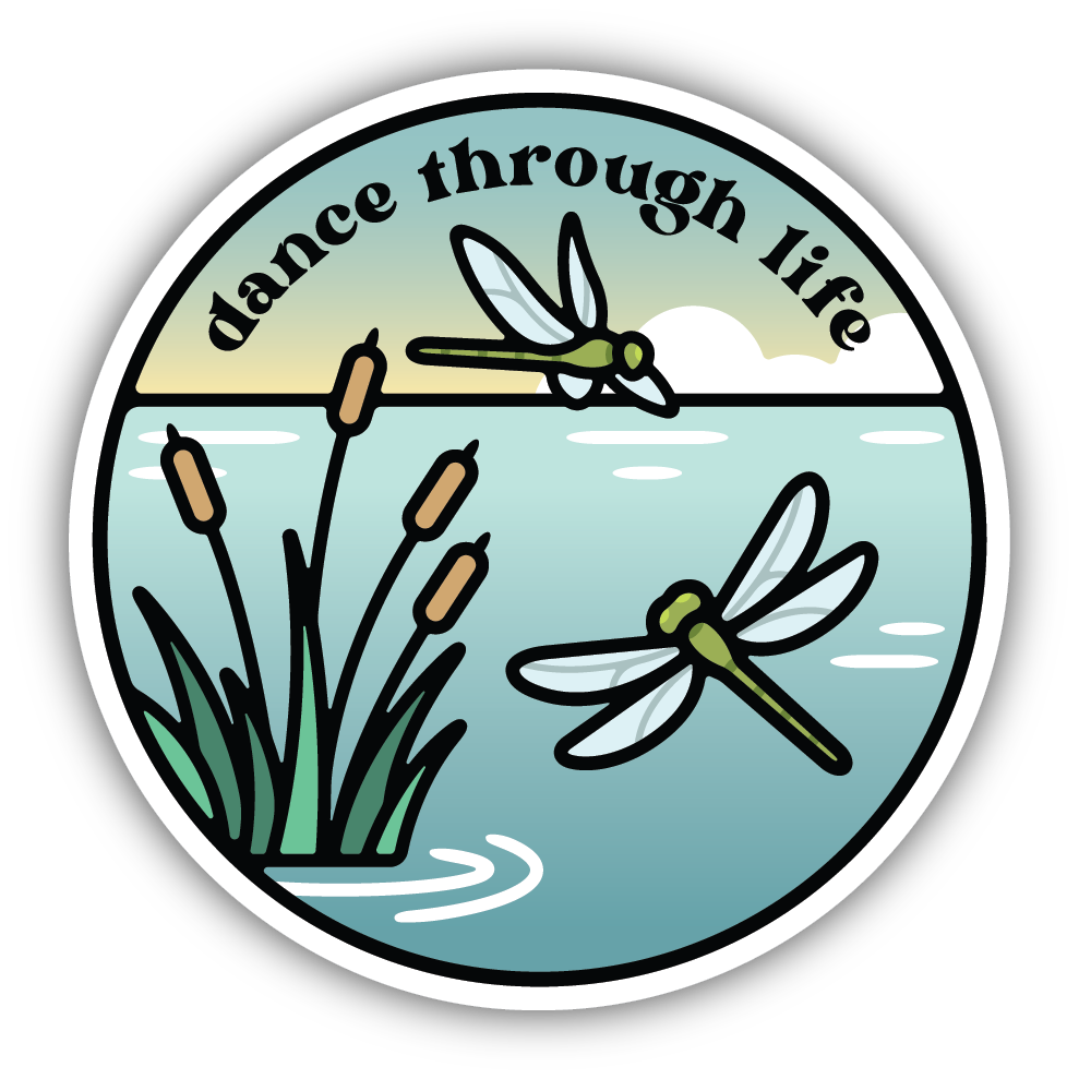 Dance Through Life Dragonfly Sticker