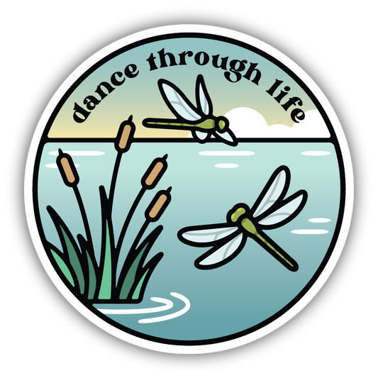 Dance Through Life Dragonfly Sticker