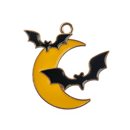 Sweet & Petite Halloween Charm - Bats and Moon 6pcs