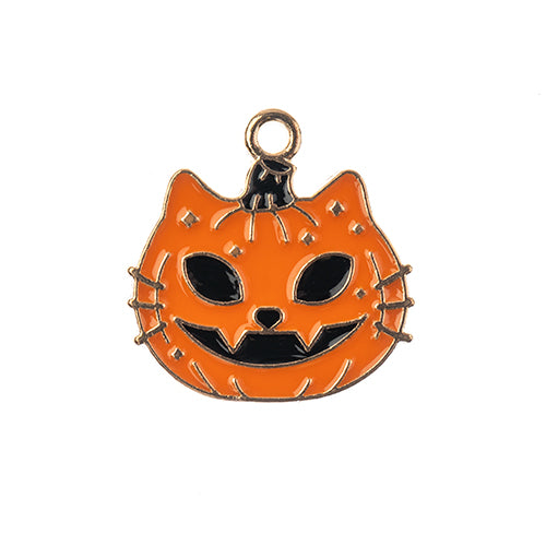 Sweet & Petite Halloween Charm - Cat Face Pumpkin 8pcs