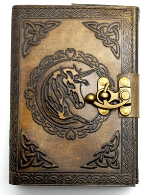 Embossed Leather Unicorn Journal