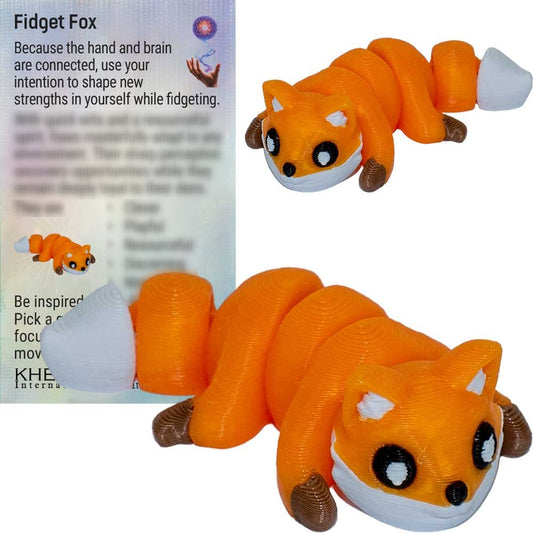 3D Printed Fidget Spirit Animal Orange Fox