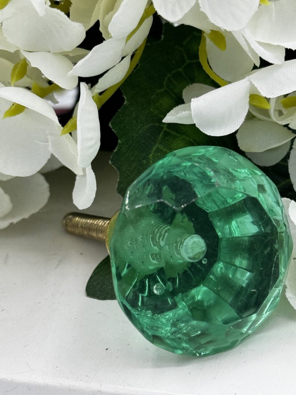 Mint Cut Glass Knob