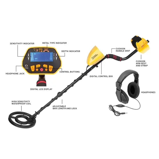 Explore Scientific - National Geographic Digital Metal Detector With Headphones