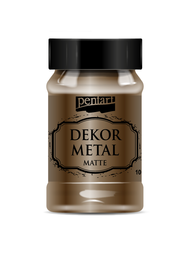 Pentart : Dekor Metal Matte Acrylic Paint 100ml - Colour Variety