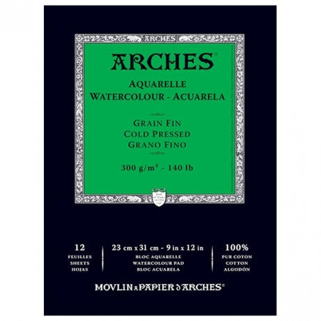 Arches Water Colour Paper Pad Cold Press 9x12"
