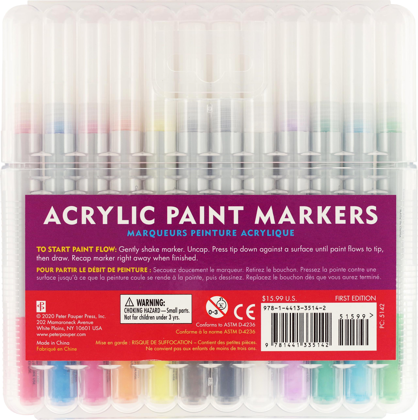 Peter Pauper Press - Studio Series Acrylic Paint Markers (Set of 12)