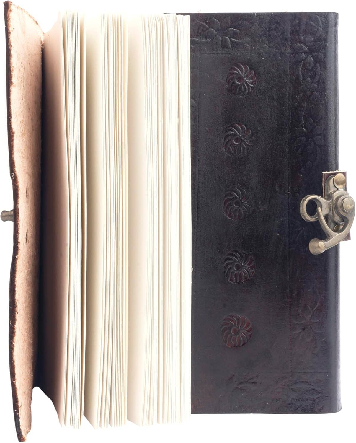 Leather Journal Diary Skull Vintage Antique Handmade Notebook Sketchpad Notepad Gift for Men Women 7X5 Inches Brown