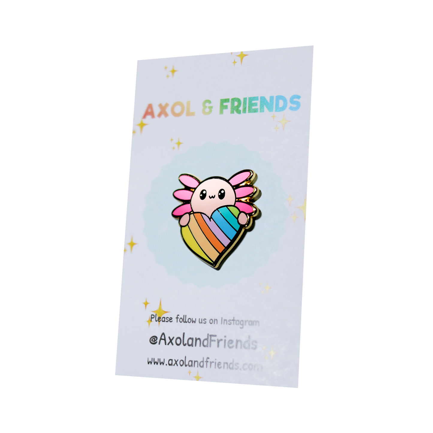Axol & Friends - Axol the Axolotl Holding a Rainbow Heart