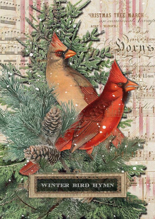 Decoupage Queen - Elle J Goods, Winter Bird Hymn A4 & A3 Rice Paper