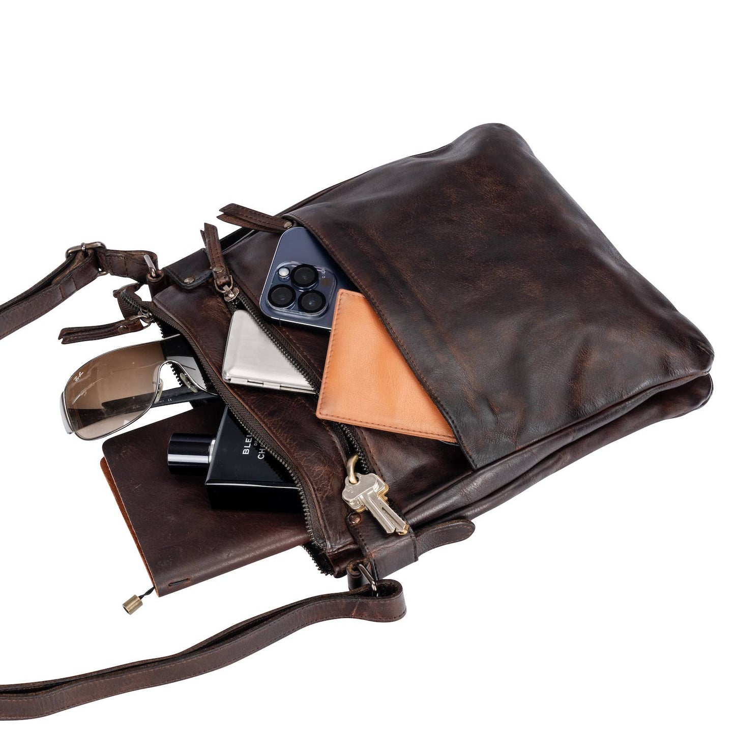 Greenwood Leather : Leather Shoulder Bag Robbie Brown