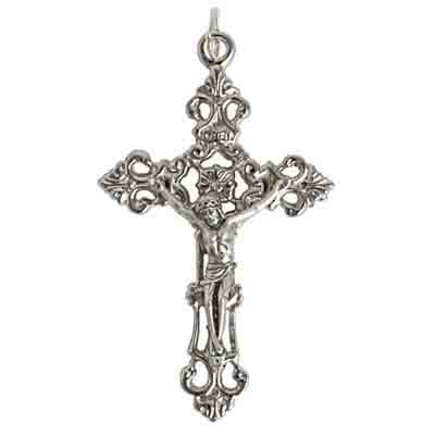 Fancy Crucifix : Silver, 50x34mm