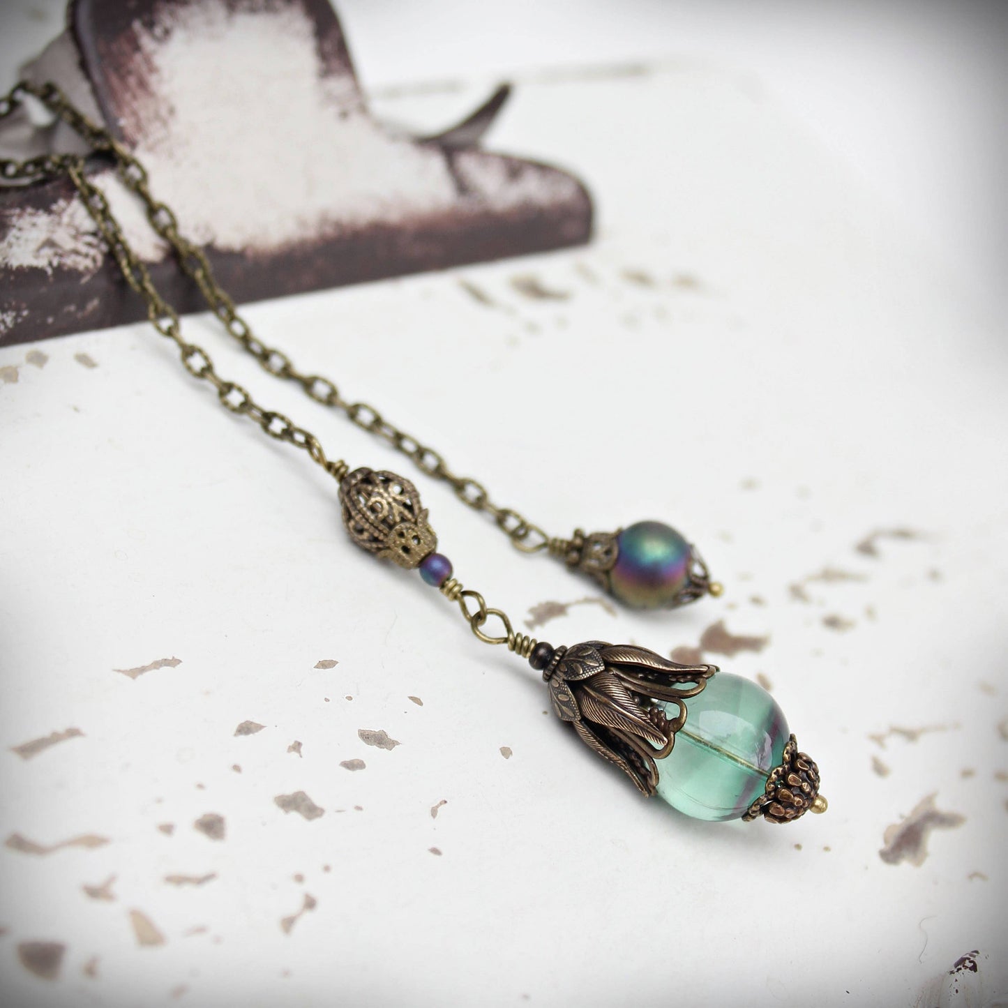 Circa 1890 - Vintage Style Fluorite Jewelry Pendulum | Intuition—Clarity