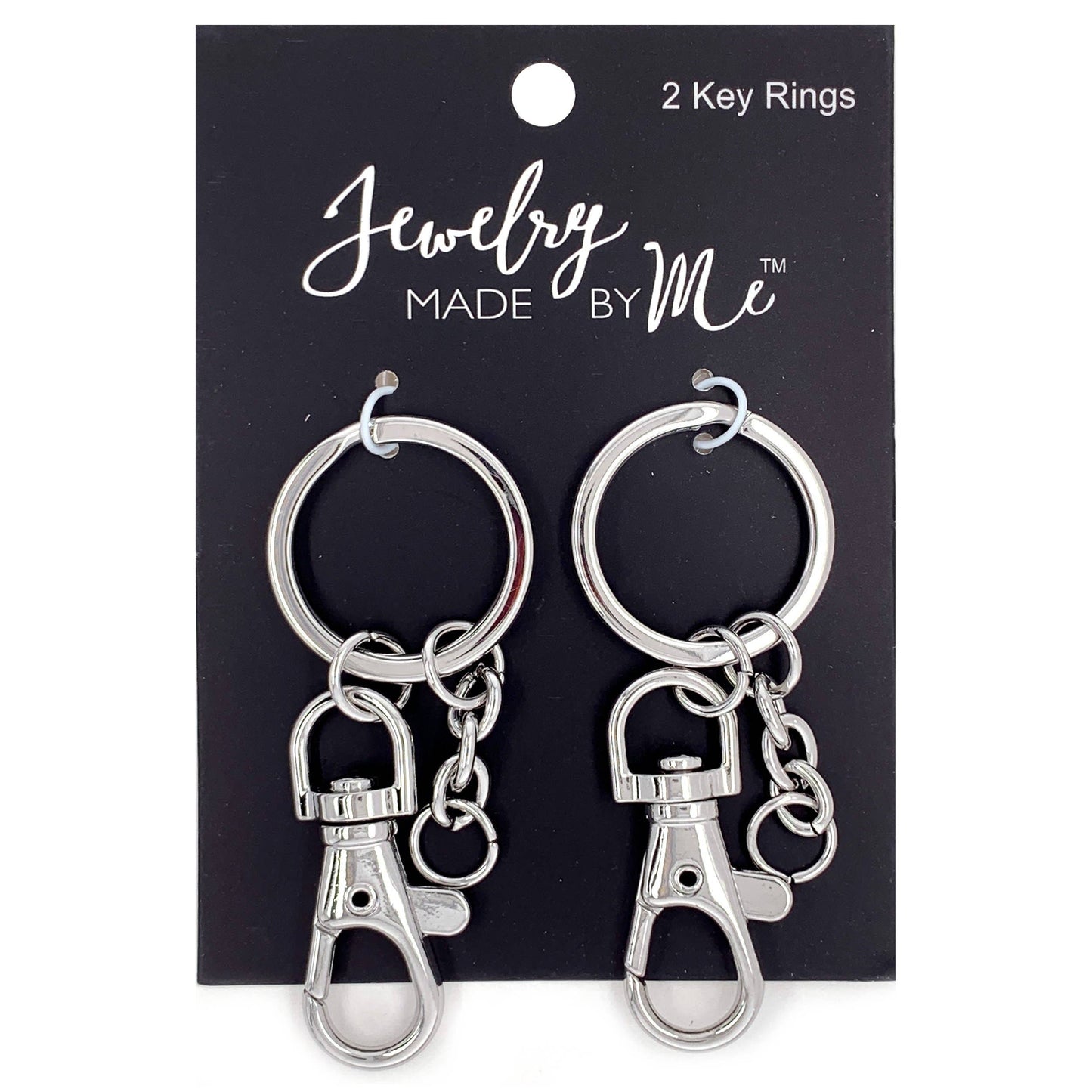 Jewelry Made by Me : Key Rings with Lobster Hook and Chain, Silver 2pc