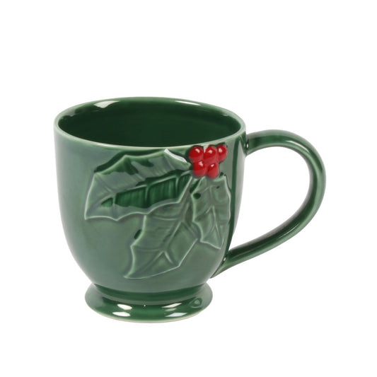 Holly Textured Mug Green