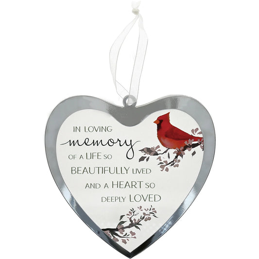 In Loving Memory Mirrored Glass Ornament 4.75"