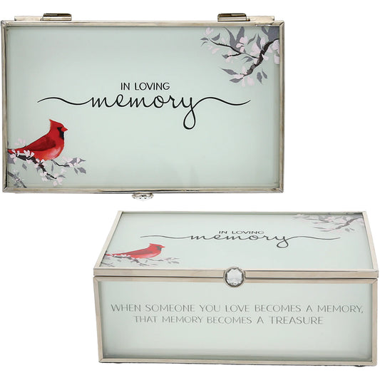 In Loving Memory Glass Keepsake Box 6x3.5"