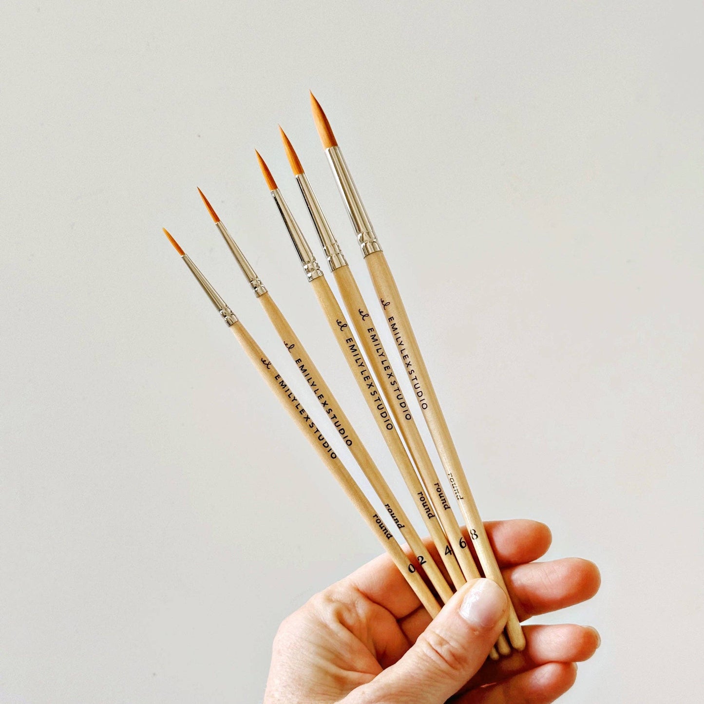 Emily Lex : Wooden Watercolor Paintbrushes Set of 5