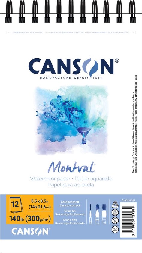 Canson - Montval - Watercolor Paper 14x21.6 cm