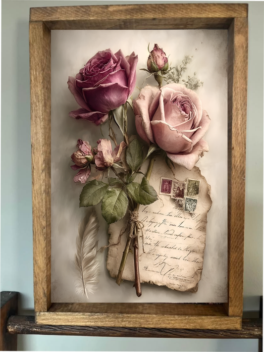 Stir Crazy Signs - Timeless Roses Farmhouse Sign 8x12"