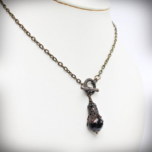 Circa 1890 - Black Onyx Pendulum Necklace | Success & Harmony