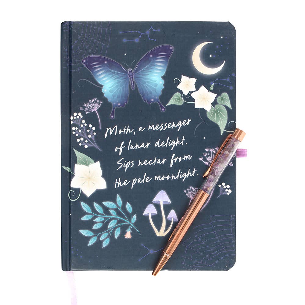 Something Different : Midnight Moth Journal with Amethyst Pen