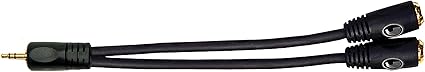 D'addario stereo male 1/8" to dual stereo female 1/8" adapter