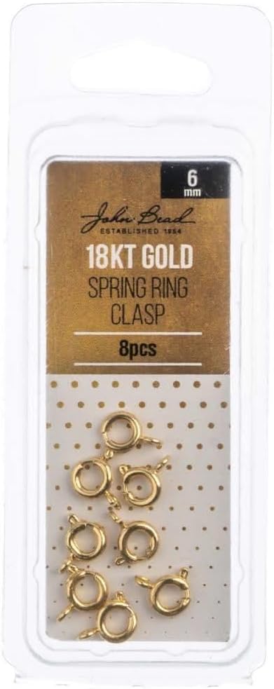 18 k Gold Plated Split Ring Clasp 6 mm 8 pkg