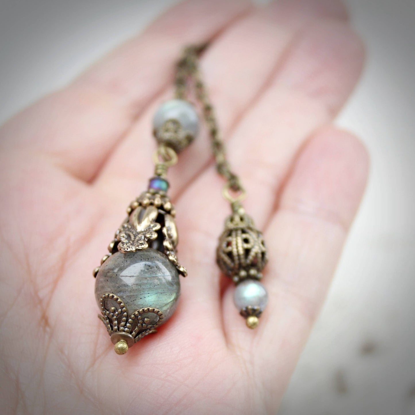 Circa 1890 - Labradorite Jewelry Pendulum | Intuition, Clarity & Wisdom