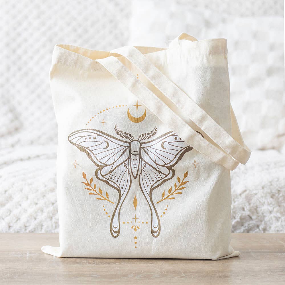 Something Different : Light Luna Moth Polycotton Tote Bag