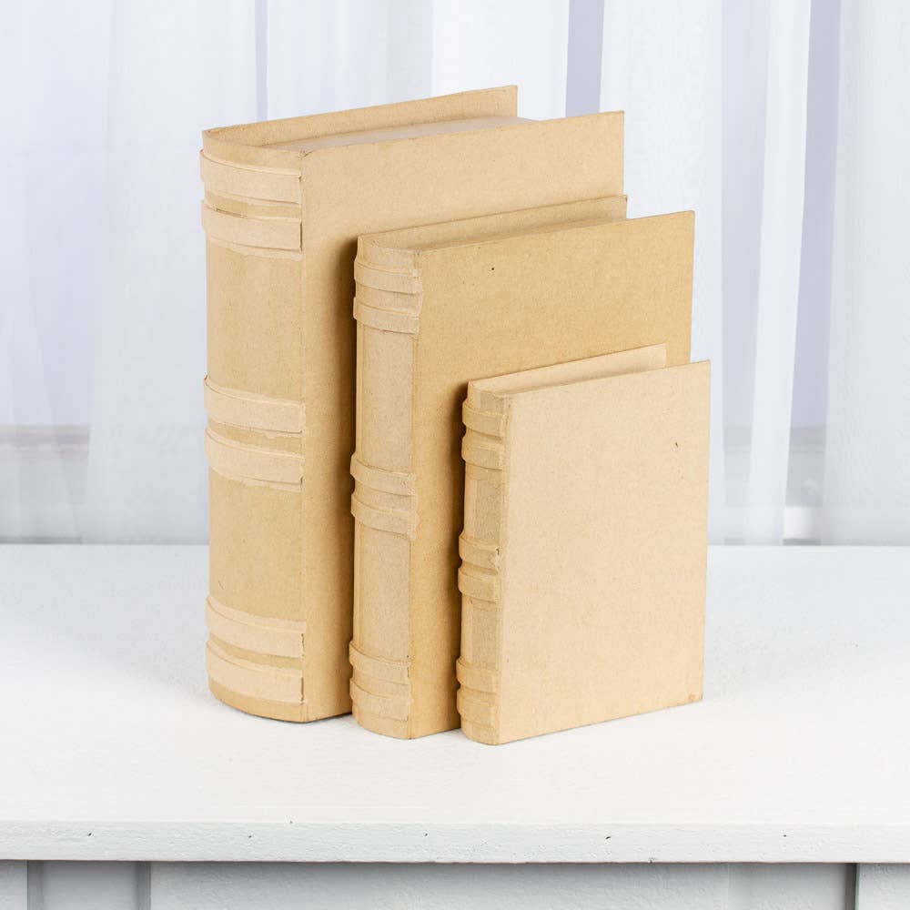 Factory Direct Craft - 3 piece Set  of Premade Paper Mache Book Shape Boxes