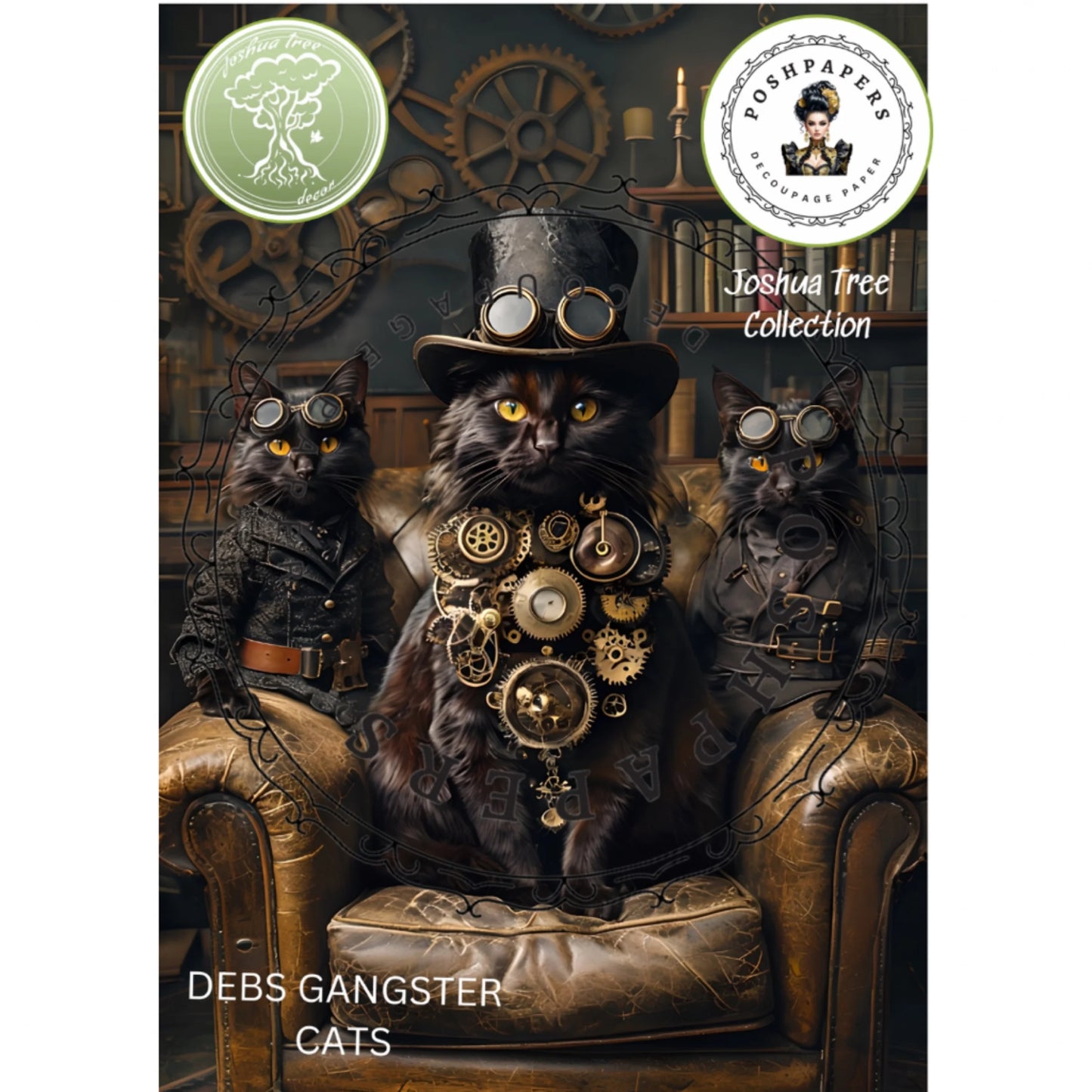 Posh Papers - Gangster Cats 53x36 cm