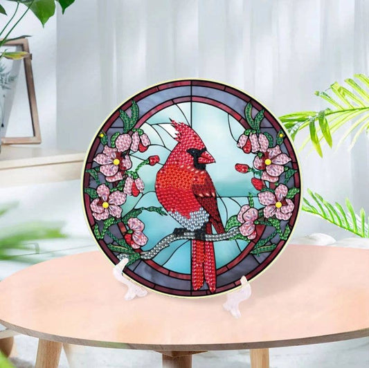 Diamond Brands - Red Cardinal Diamond Painting Tabletop Decoration