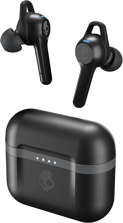 Skullcandy Indy Evo True Wireless in-Ear Bluetooth Earbuds Compatible with iPhone and Android/Charging Case and Microphone/Great for Gym, Sports, and Gaming, IP55 Water Dust Resistant - Black